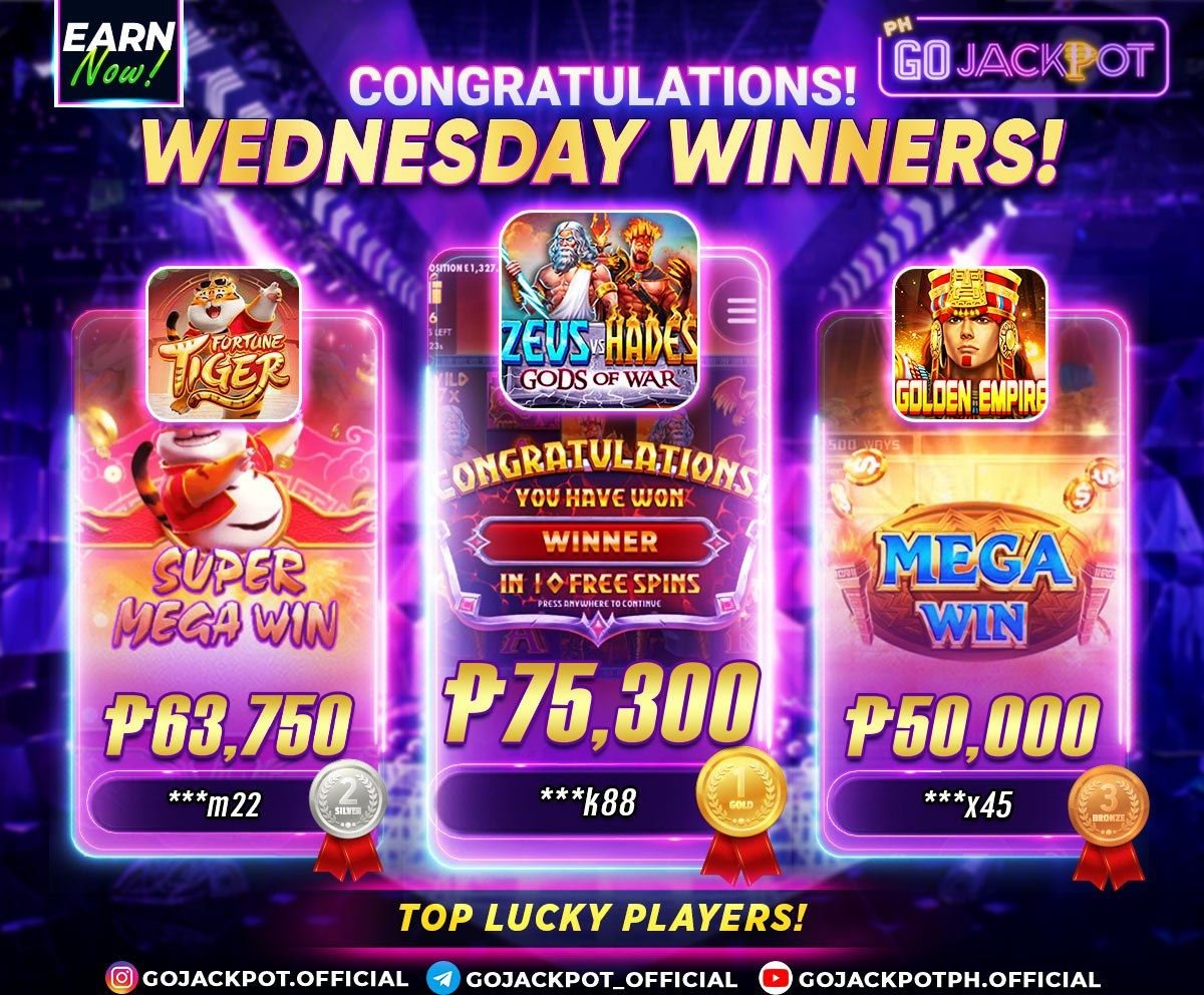 WEDNESDAY WINNERS‼️  🏆 Top Players of the Day:  🏆 Player K88 💵🧧 ₱75,300 at Zeus vs Hades  🏆 Pla
